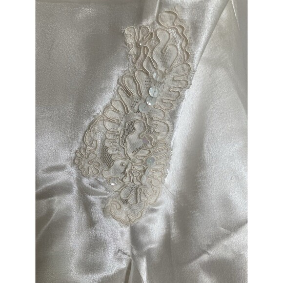 Victoria’s Secret Embellished Lace Slip Dress MEDIUM Sheer Ivory Sequins Sleep - Picture 8 of 13